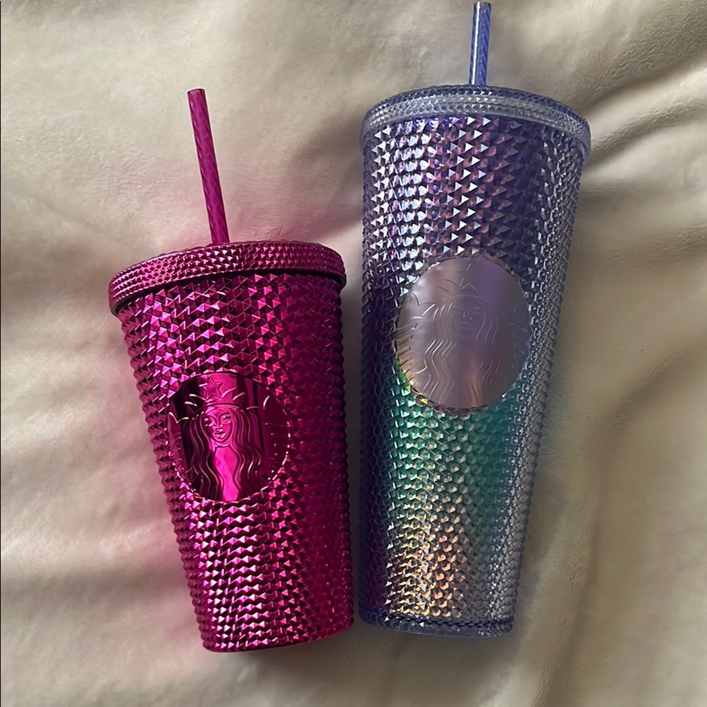 Starbucks Pink and Silver Studded Tumblers